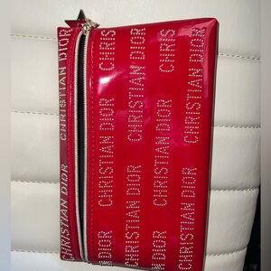 Christian Dior Mini Red Zipper Pouch Bag – Like New